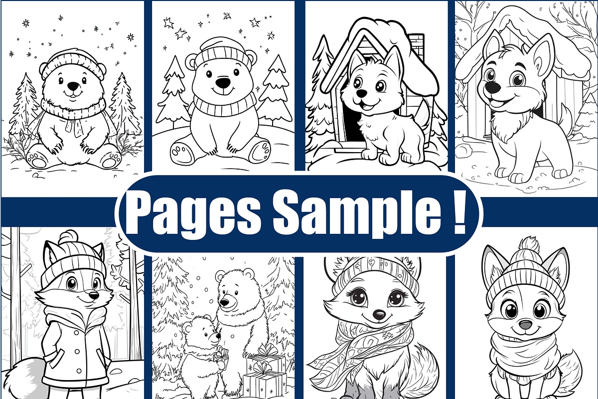Christmas Animal Coloring Book, an Animal Illustration by Design Home (Photo 3 of 3)