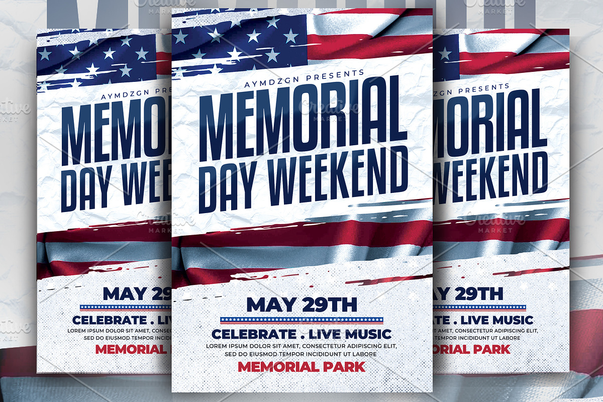 Memorial Day Weekend Flyer, a Flyer Template by AyumaDesign