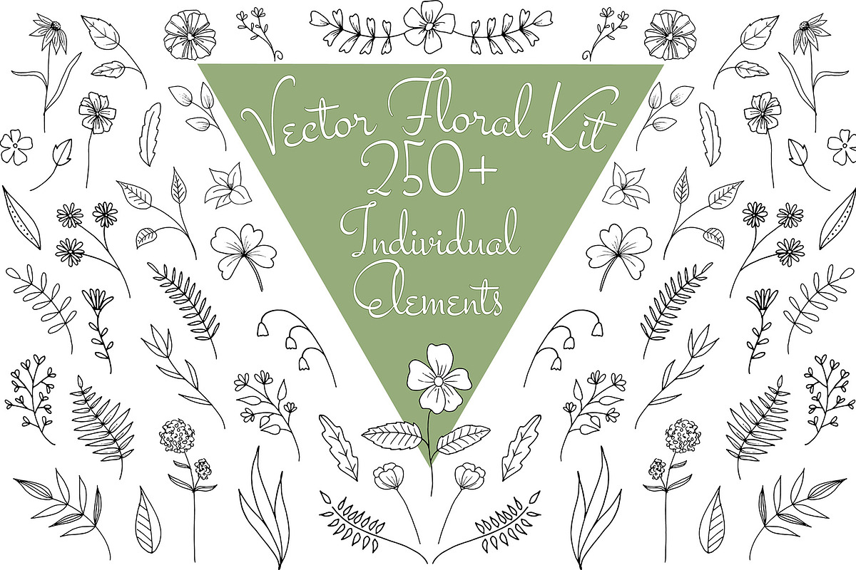 Vector Floral Kit - 250+ Elements, a Decorative Illustration by Doris Jetz (Photo 1 of 4)