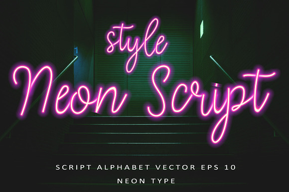 Neon Style | Script Alphabet Vector preview 8