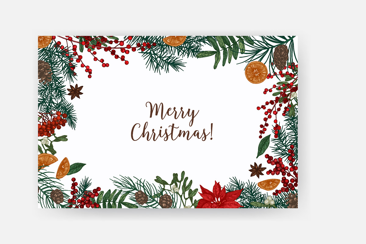 Floral christmas framed cards, a Decorative Illustration by Good Studio (Photo 7 of 19)
