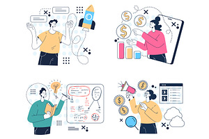 Start up new business project set, a Templates & Theme by PrettyVectors