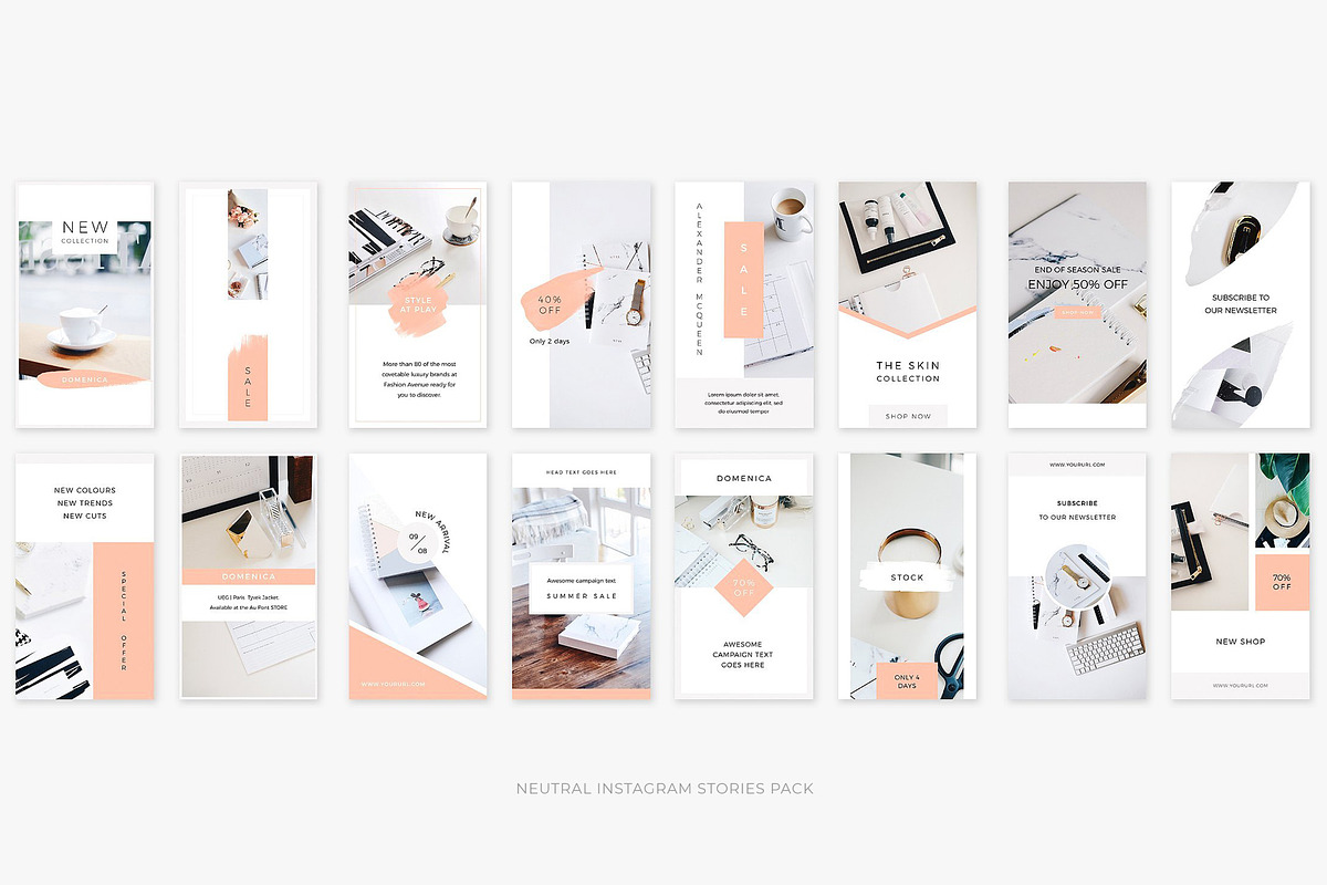 Light Instagram Stories Bundle, a Social Media Template by Swiss_cube (Photo 3 of 10)