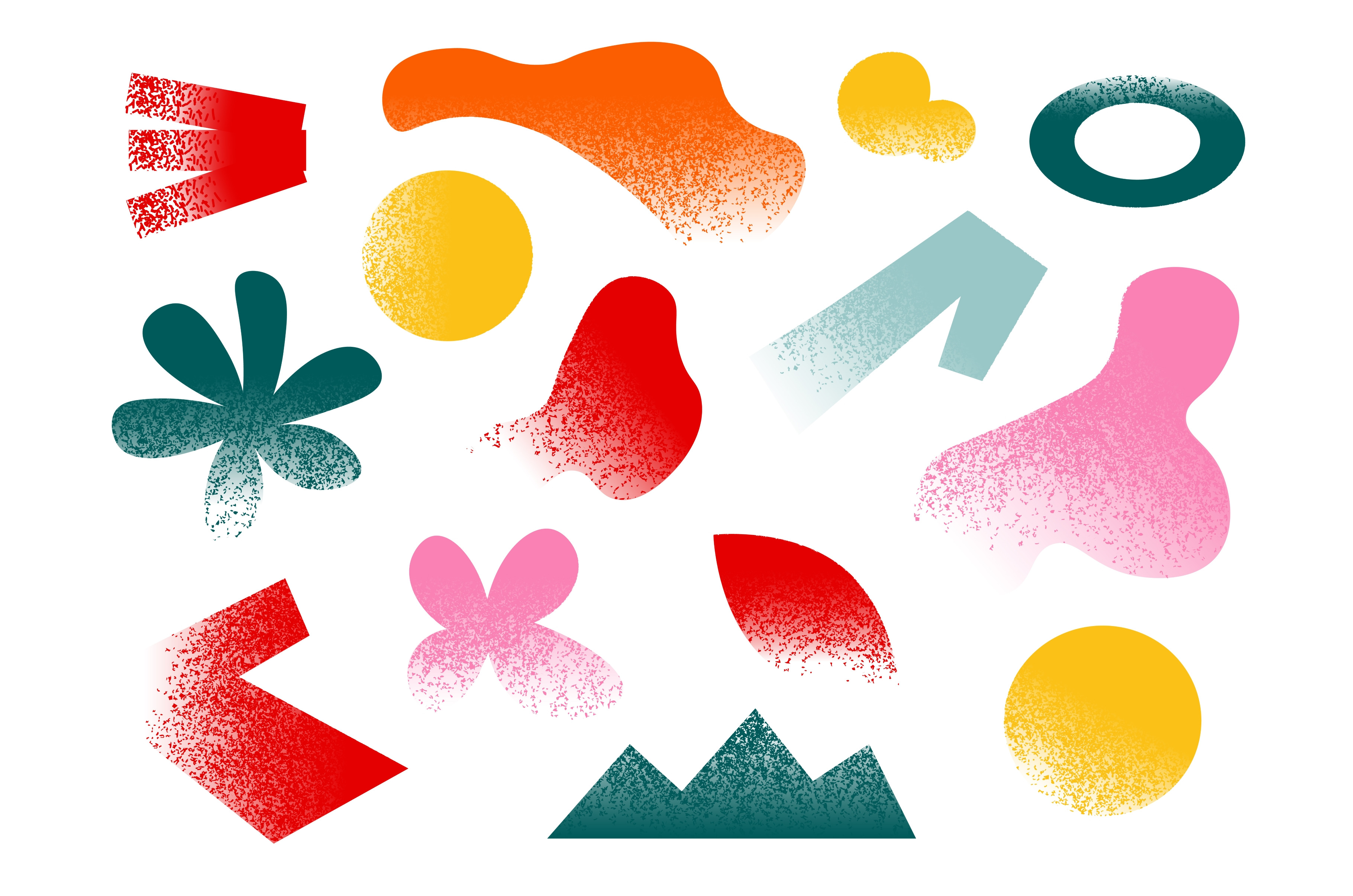 Set of abstract graphic shapes, an Illustration by Dessign Sells