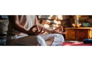 Close-up of a person meditating in a, an Illustration by tilialucida