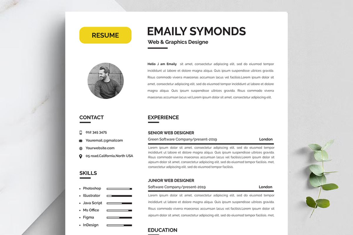 Resume with Picture, a Resume Template by Blackcloud_Creations (Photo 4 of 6)