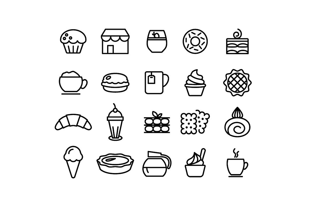 400+ outline FOOD ICONS, an Outline Icon by marusdesign (Photo 23 of 24)