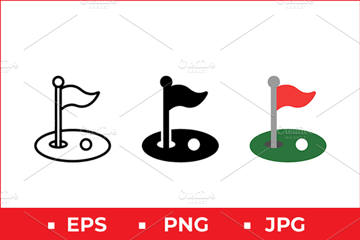 Golf Flag Hole Vector Icon Pack, a Solid Icon by Artonix (Photo 1 of 2)