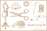 Grandma's Sewing Kit-Hand Drawn Icon, an Icon by alessandra_gonzalez (Thumbnail 1 of 4)