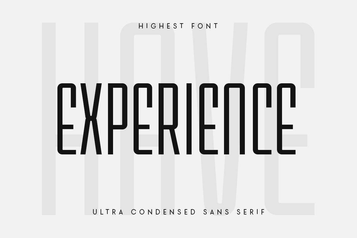 Highest - Ultra Condensed Sans Serif, a Sans Serif Font by Hamz Studio (Photo 3 of 16)