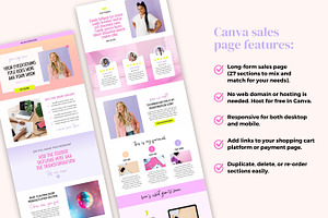 Sales Page Template, Canva Website