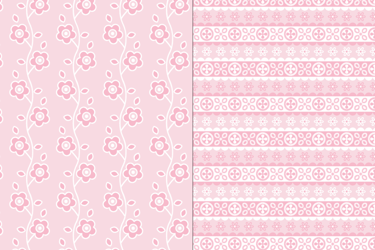 Seamless Pink Eyelet Patterns preview 5