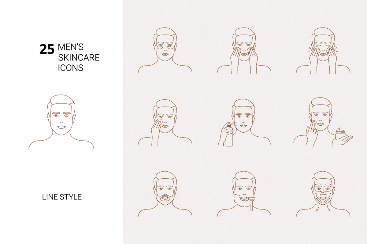Men's skin care vector icon set, an Icon by mayrum (Photo 1 of 2)