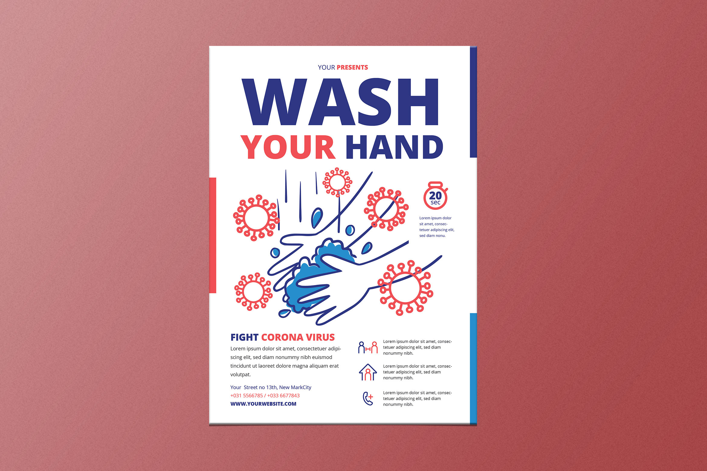 Wash Your Hand, a Flyer Template by Aiyari Graphic