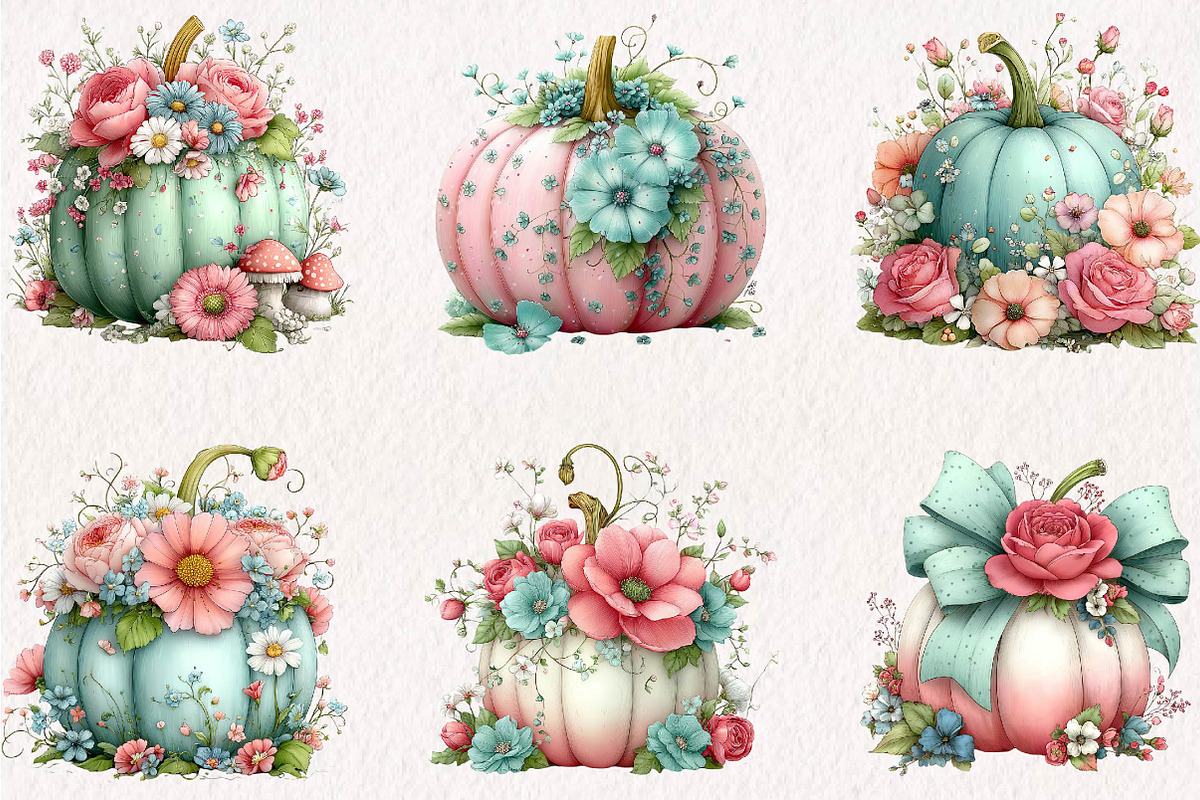 Pastel Pumpkin Clipart, a Seasonal Illustration by CreationArt (Photo 4 of 7)