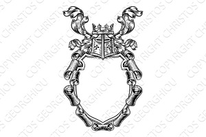 Scroll Shield Crest Royal Coat Of