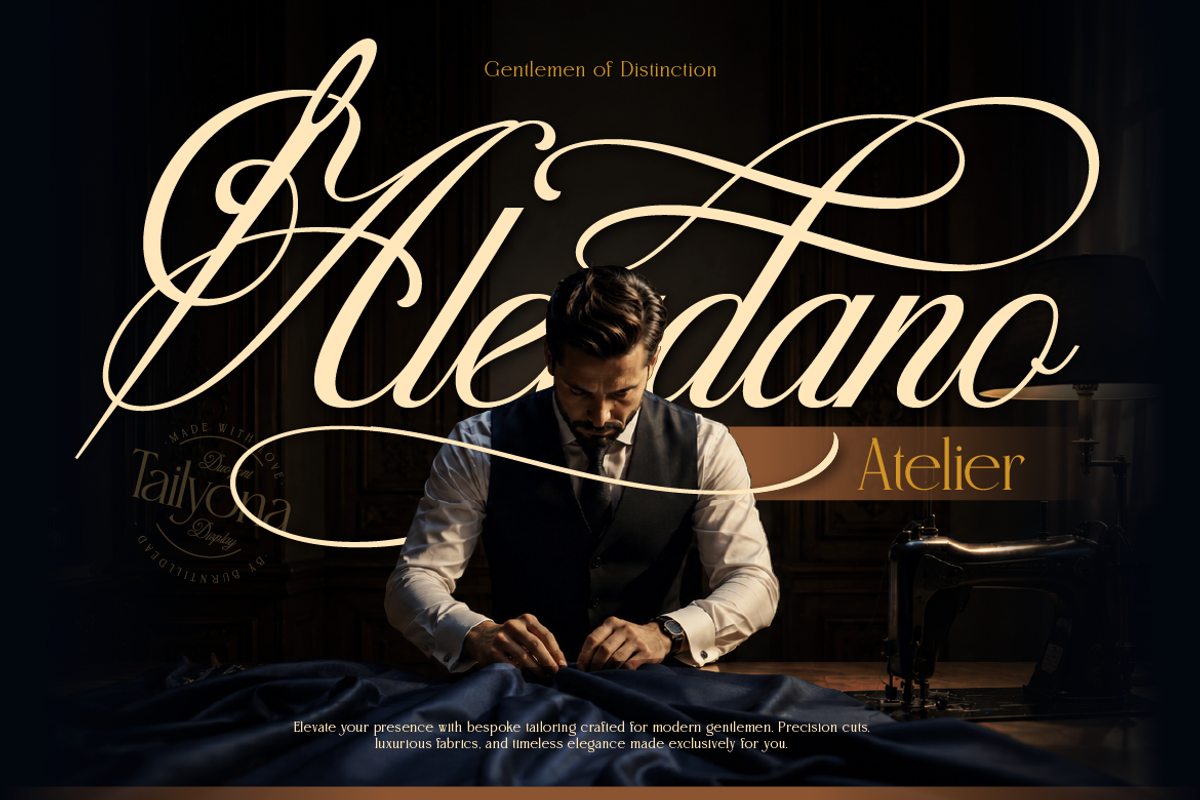 Tailyona, a Script Font by Burntilldead (Photo 3 of 12)