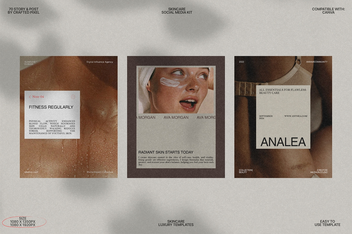 Elegant Skincare Canva Templates preview 6