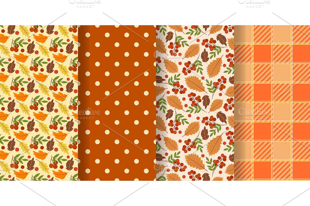Set of autumn backgrounds with, an Illustration by Tati_Kli