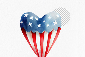 American Flag Heart Clipart