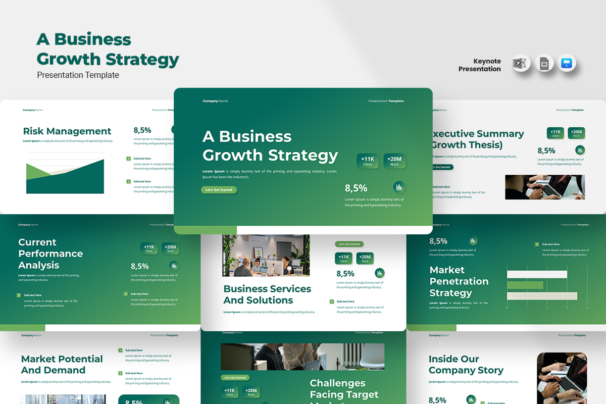 A Business Growth Strategy - Keynote, a Presentation Template by QR Design Studio (Photo 1 of 3)