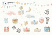 Baby First Year Watercolor Set, an Animal Illustration by Cat In Colour (Thumbnail 9 of 10)