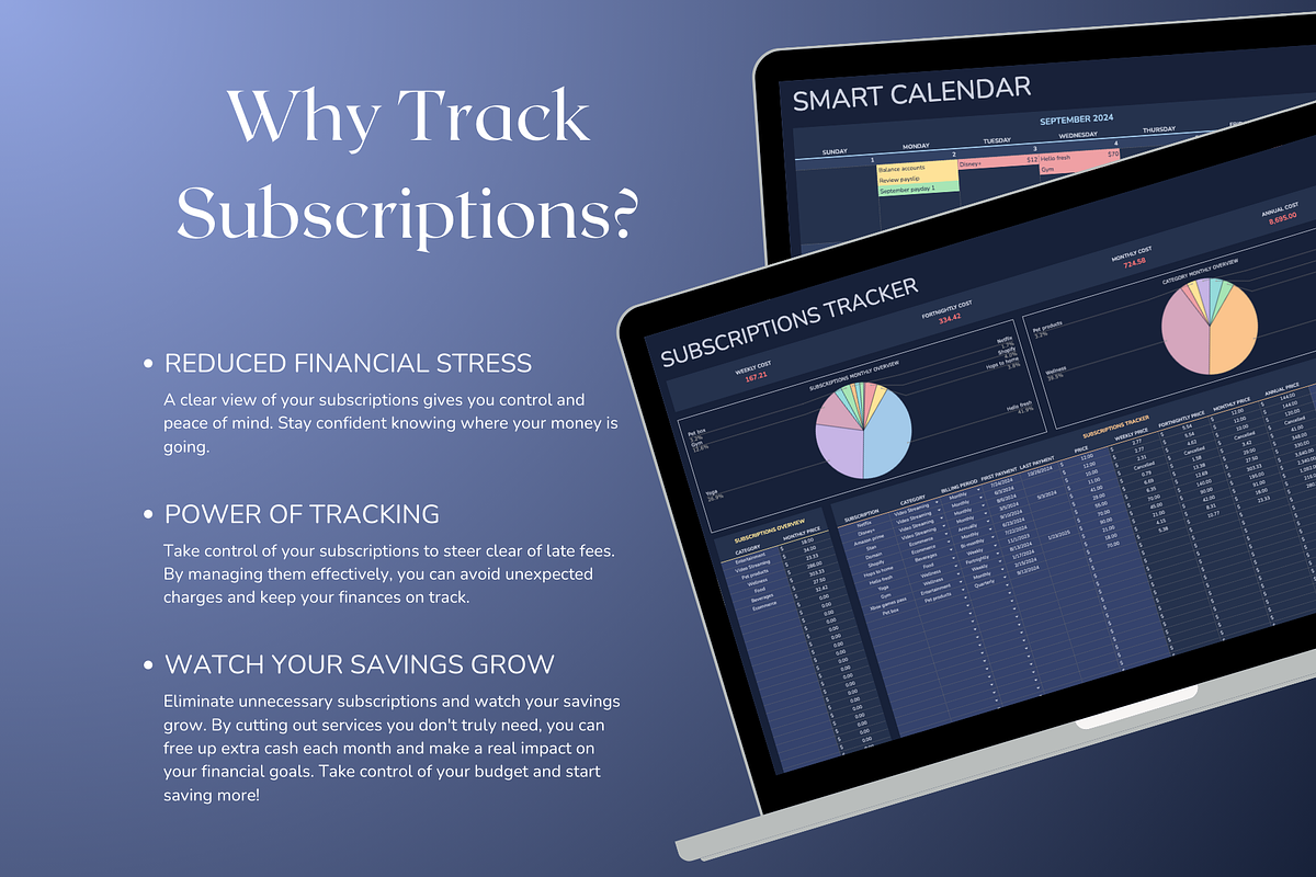 Subscriptions Tracker - Darkmode, a Templates & Theme by The Creative Plans co (Photo 6 of 10)