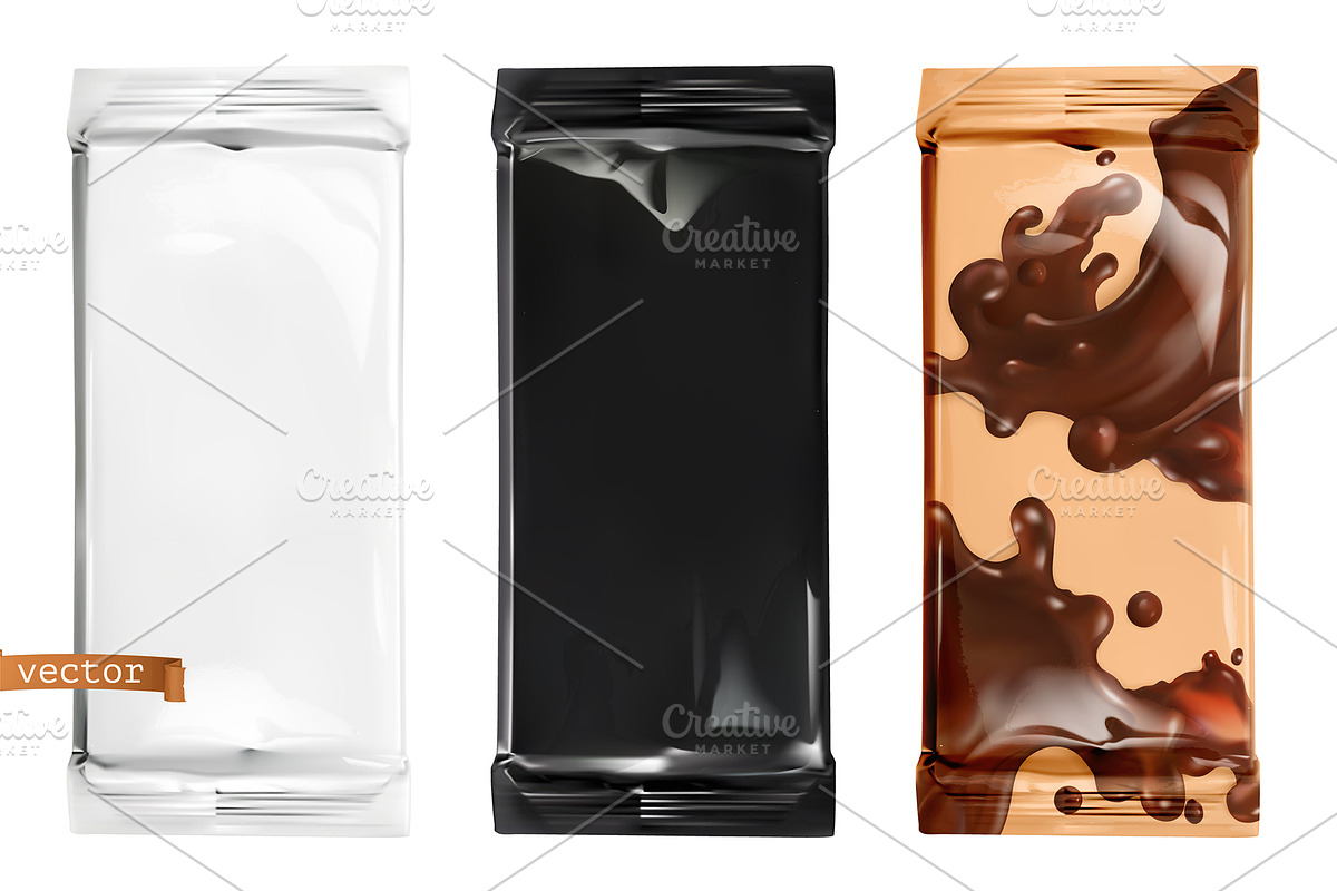 Chocolate bar, packaging, vector set, an Icon by Allevinatis Studio (Photo 4 of 4)