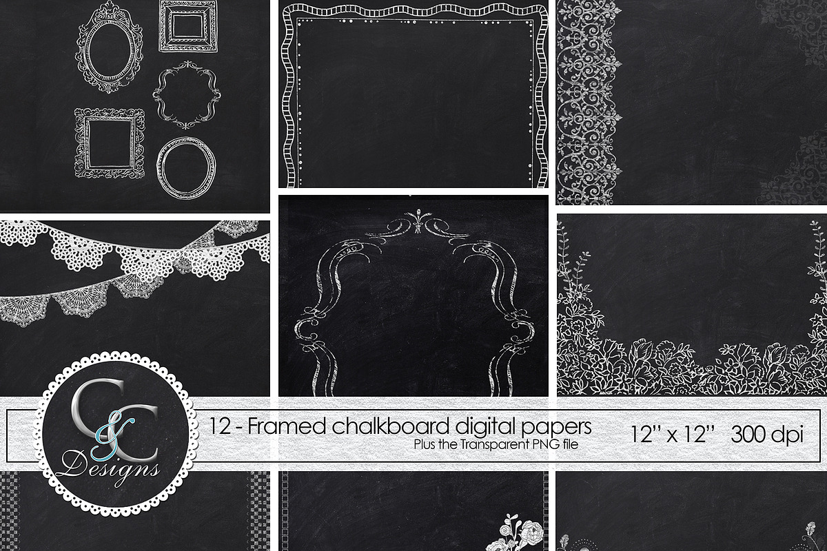 Chalkboard Frame Papers 12: Digital