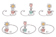 Doodle flowers & Floral frames set, a Graphic by InkySplash (Thumbnail 5 of 6)