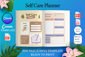 Self-care Planner Canva Template KDP