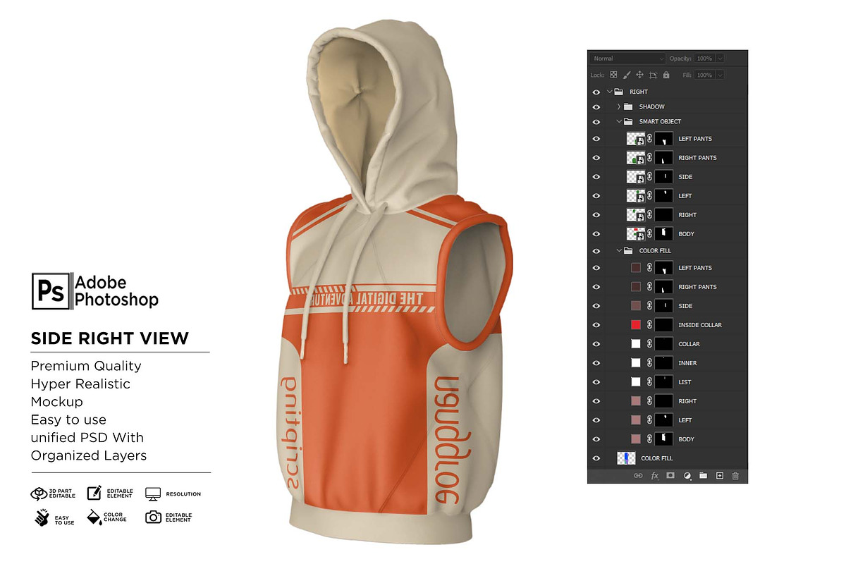 Hoodie Jacket Tank To Mockup, a Shirt Mockup by Nanggroe Scripting (Photo 7 of 9)