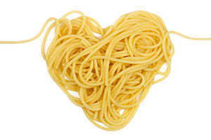 Pasta heart. Isolated on white