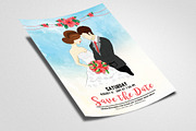 Watercolor Save Date Flyer Template, a Flyer Template by Psd Templates (Thumbnail 2 of 2)
