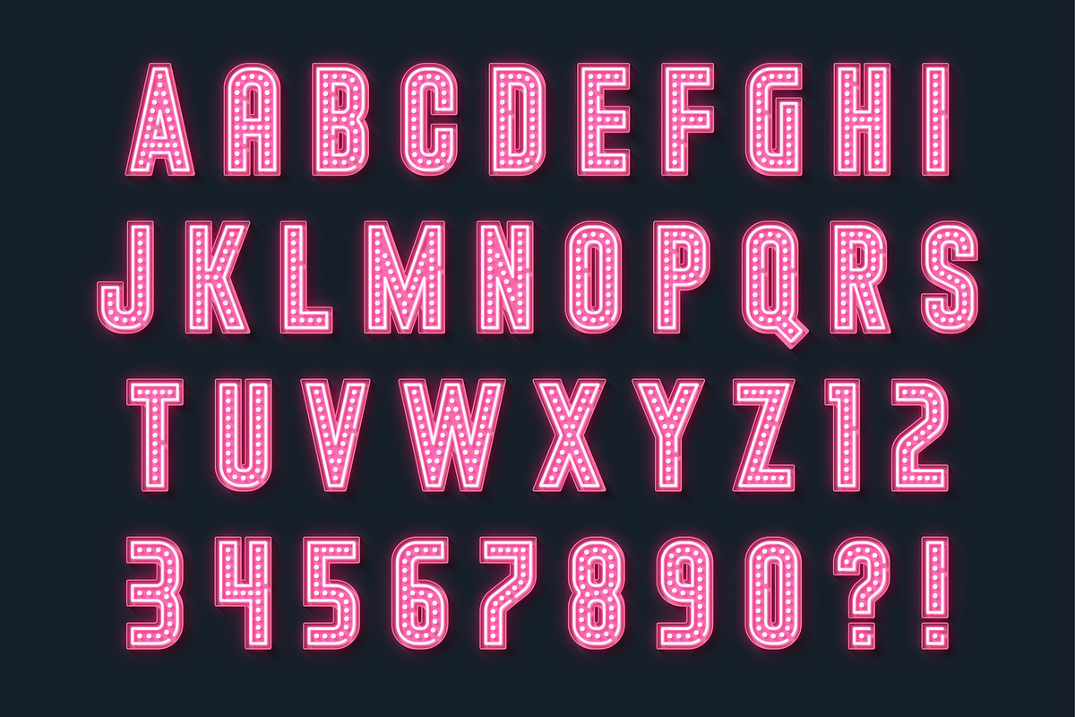 Retro LEDs and neon show alphabet, an Object Graphic by RevelStockart (Photo 2 of 12)
