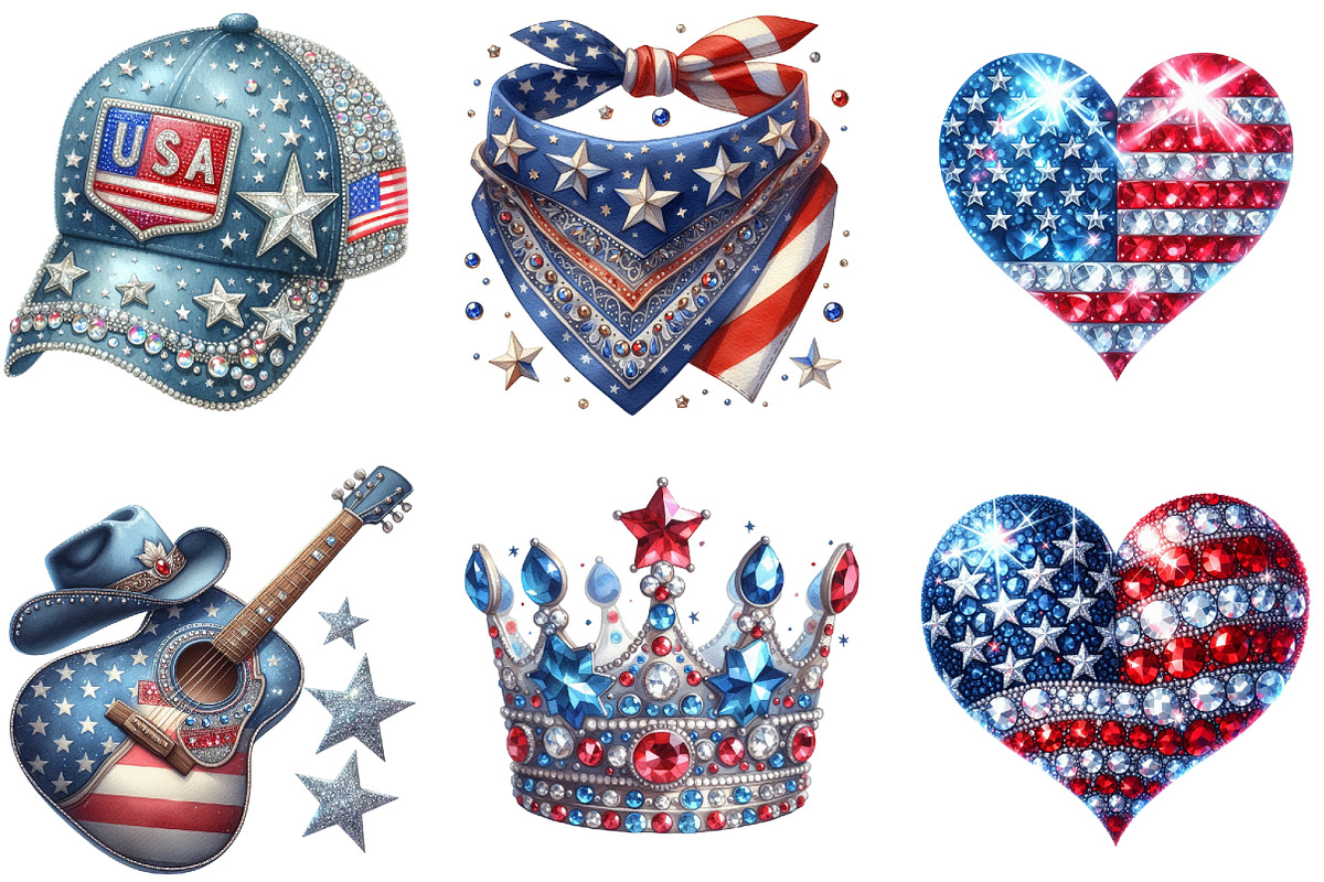 Rhinestone Sparkle American, an Illustration by DreamArtGraphic (Photo 4 of 5)