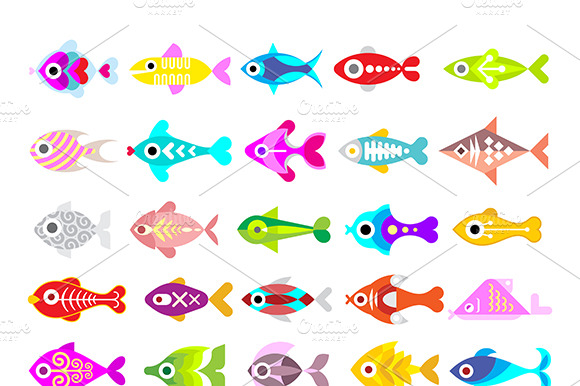 Fish Vector Icon Set