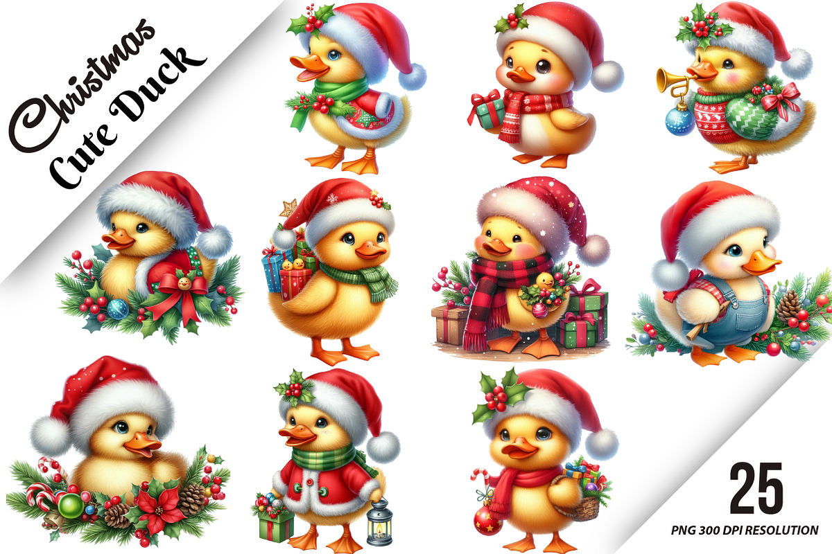 Christmas Cute Duck Sublimation, an Illustration by DreamArtGraphic (Photo 1 of 6)