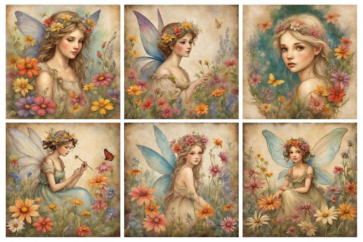 Flower Fairy Junk Journal Background, a Background Graphic by Catchy Ideaz (Photo 2 of 3)
