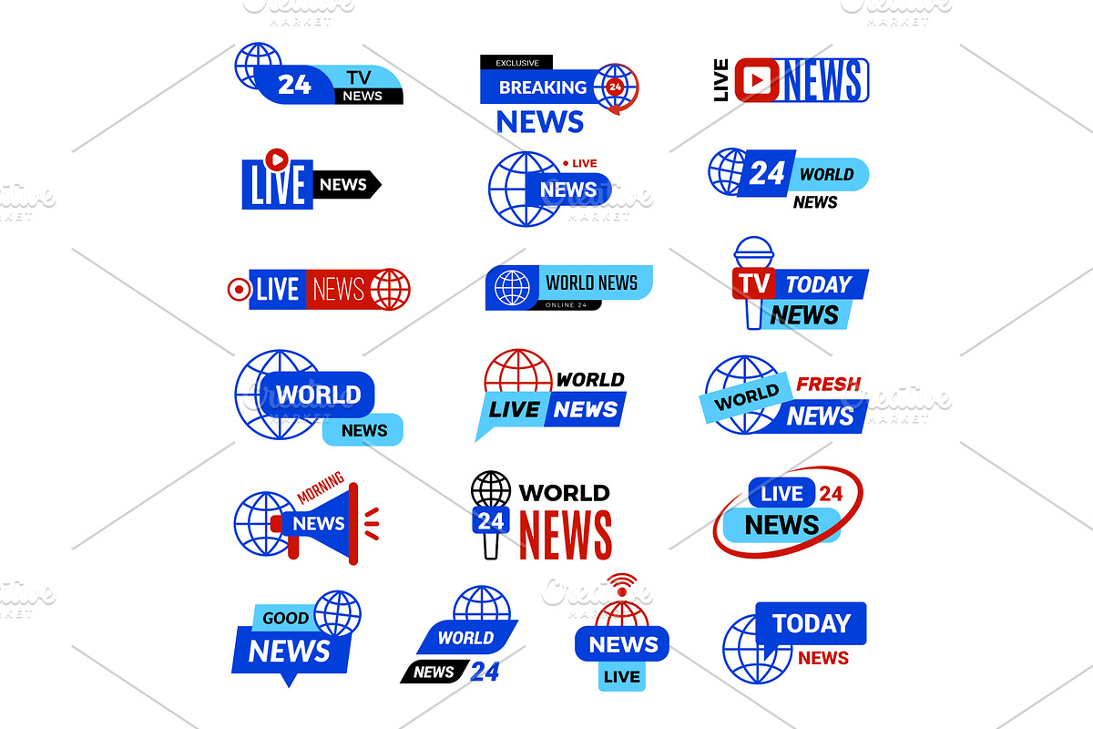 News tv logo. Entertainment badges, a Graphic by Onyx