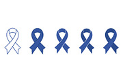 Blue awareness ribbon illustration, an Object Graphic by sceptical cactus (Thumbnail 1 of 3)