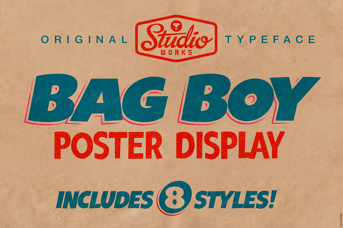 Bag Boy | Poster Display Type, a Sans Serif Font by StudioWorks (Photo 1 of 10)