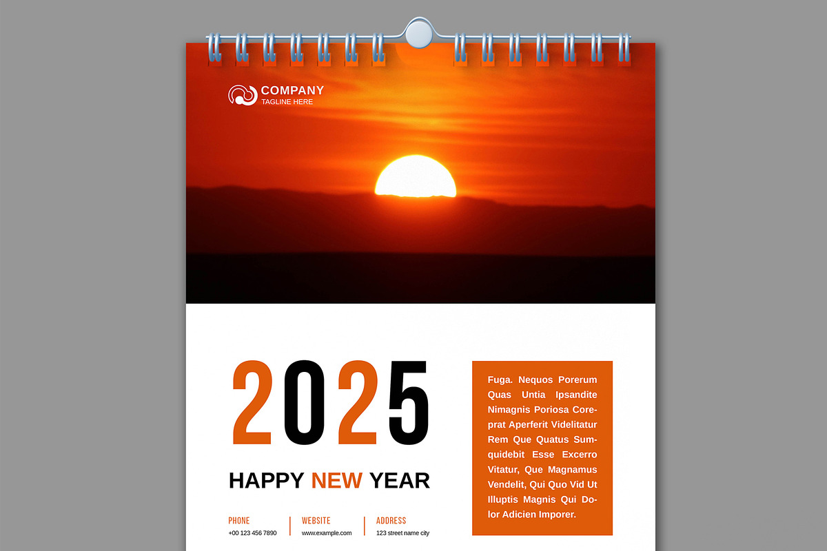 Wall Calendar 2025 Design Template, a Stationery Template by ContestDesign (Photo 2 of 5)