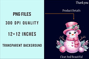 Watercolor Pink Snowman Clipart, an Illustration by SinaCreation (Thumbnail 6 of 7)