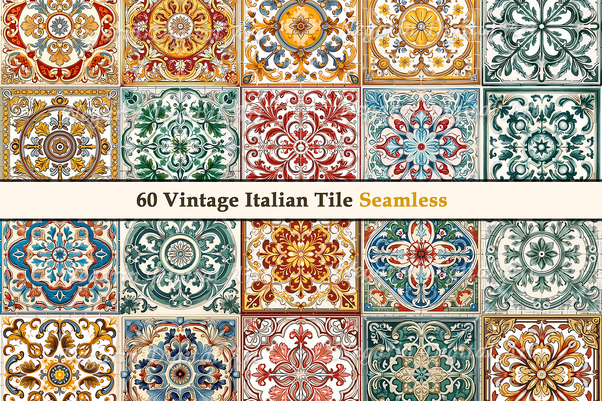 Vintage Italian Pattern Tile V1, a Pattern Graphic by Negarin Digital Art (Photo 4 of 8)