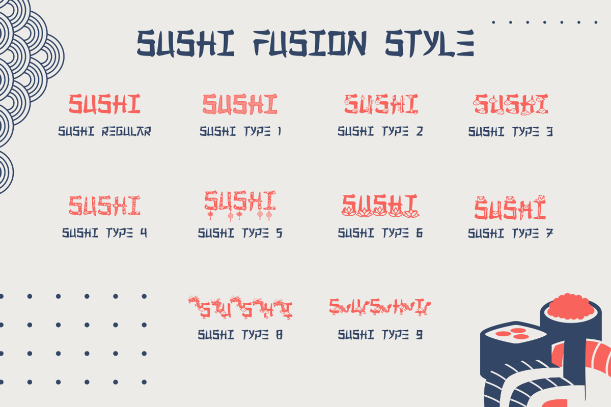 Sushi Fusion - Asian Theme Font, a Font by PutraCetol Studio (Photo 4 of 11)