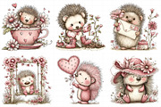 Whimsical Spring Hedgehog Clipart, an Illustration by Daily.Designs (Thumbnail 5 of 8)