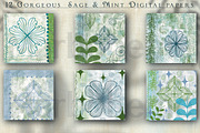 Mint Sage Mixed Media Digital Papers, an Illustration by Luna Y Mar (Thumbnail 3 of 12)