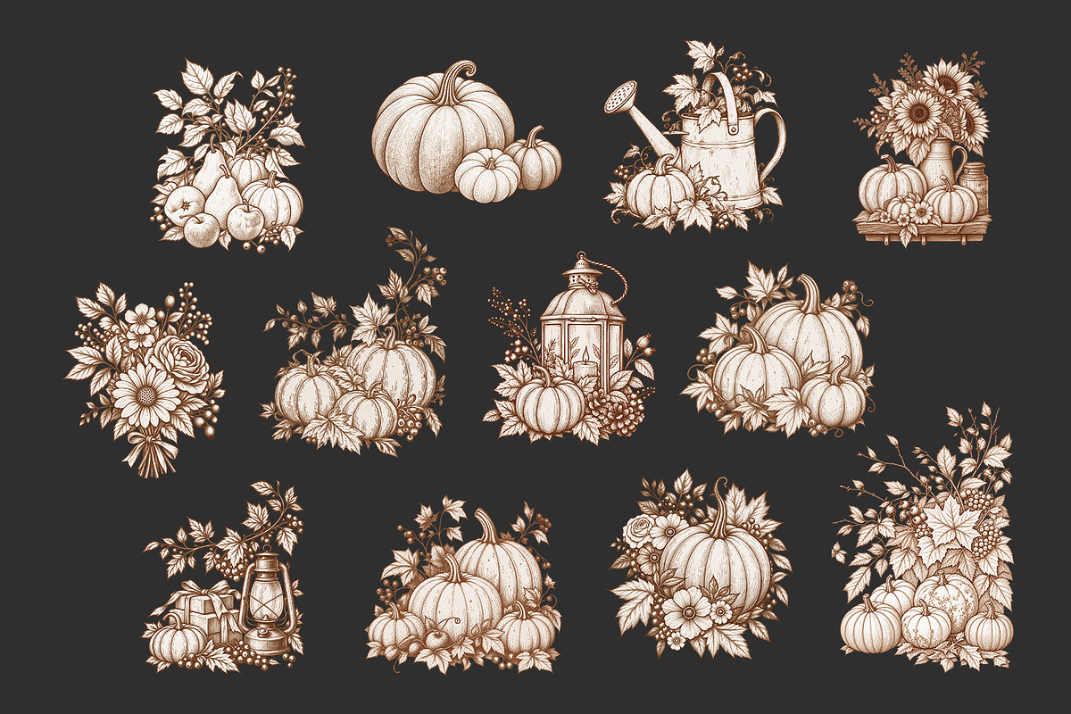 Autumn Vintage Graphic Collection, an Object Graphic by Vasmila (Photo 4 of 11)