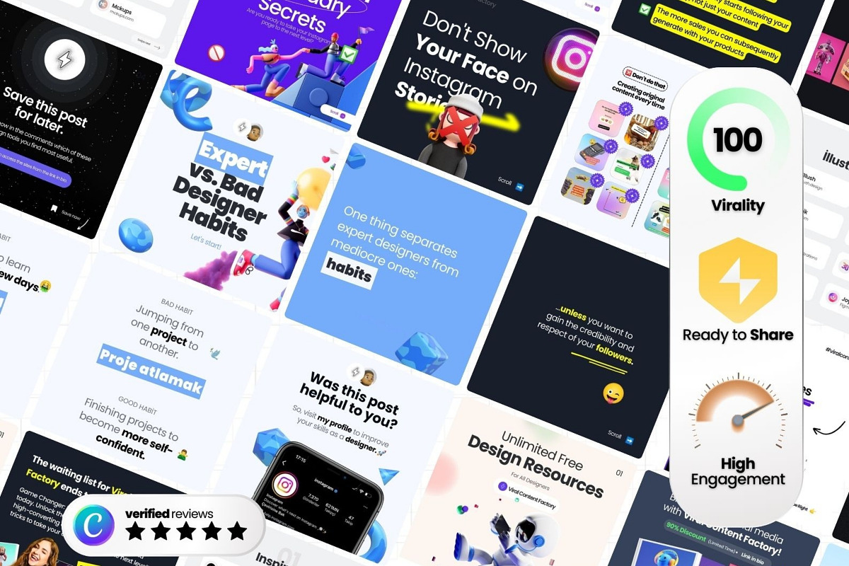 Carousel Canva Templates For IG, a Social Media Template by Virall (Photo 2 of 10)